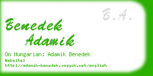 benedek adamik business card